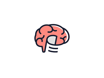 Brain Paper abstract brain combination dual meaning icon illustration intelligence logo modern negative space paper technology vector