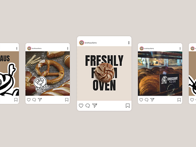 Bakery Cafe Instagram Post animation branding carousel design illustration instagram layout lottie motion graphics retro social media template ui vector