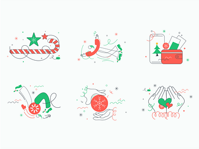 Mobile Service Illustrations - Christmas Edition app design christmas design graphic design illustration mobile service design mobile service illustration new year vector