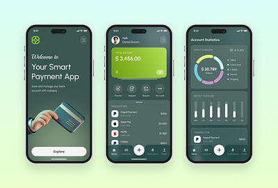 Smart Payment Mobile App Design app app design creative ui design mobile mobile app design ui ui design ui ux