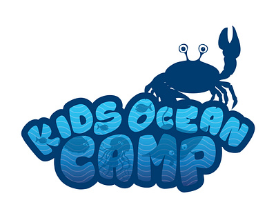 Kids Ocean Camp logo design branding childrens logo fiji holiday camp logo kids logo design kids ocean camp logo design ocean sea travel resort logo vector illustration