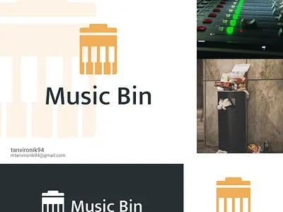 Music Bin - Logo Design. bin branding business company creative entertainment graphic design logo logo design minimal minimalist music negative space podcast redesign sound