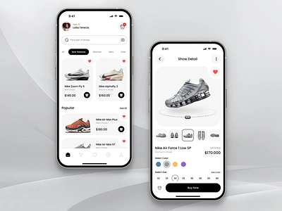 Stepify - Redefine your footwear shopping animation blackwhite design ecommerce fit footwear graphic design illustration minimalist mobile shoes shopping step stepify style stylish ui uiux ux