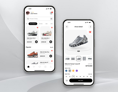 Stepify - Redefine your footwear shopping animation blackwhite design ecommerce fit footwear graphic design illustration minimalist mobile shoes shopping step stepify style stylish ui uiux ux