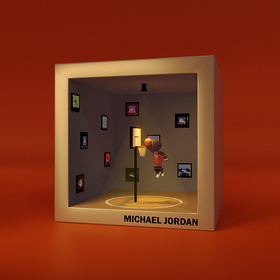 Michael Jordan 3d 3d animation 3d art 3d illustration abstract art blender cgi character design cinema 4d concept art digital art environment design game art geometric art isometric low poly modeling motion graphics render stylized