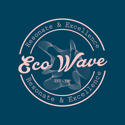 Eco Wave Logo art branding design graphic design illustration logo minimalist round roundlogo stamp stamplogo typography