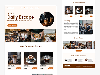 Espresso Alley - Coffee Shop Landing Page clean coffee shop escape espresso figma hero section landing page ui user interface web design