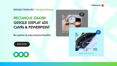 336x280 Video Display Ads - Canva PowerPoint - Easily Editable advertising animation branding canva graphic design motion graphics patreon powerpoint template video ad