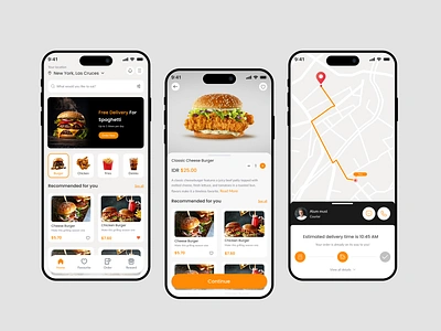 Food Delivery Mobile App UI burgar creative delivery app delivery app design discover food food delivery food delivery app food tracker app ios mobile app design popular ui ui ux design visual design