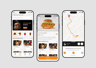 Food Delivery Mobile App UI burgar creative delivery app delivery app design discover food food delivery food delivery app food tracker app ios mobile app design popular ui ui ux design visual design