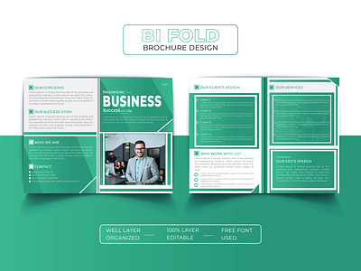 Creative Business Bifold Brochure Design Template 4 page a4 a4 brochure bifold bifold brochure branding brochure brochure design brochure template business business brochure corporate corporate brochure creative creative brochure graphic designer marketing print print design template