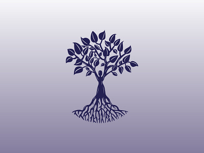 Massage Company Brand Illustration branding calm evolution graphic growth healing health illustration journey logo logo design massage purple spiritual tree vitality wellness