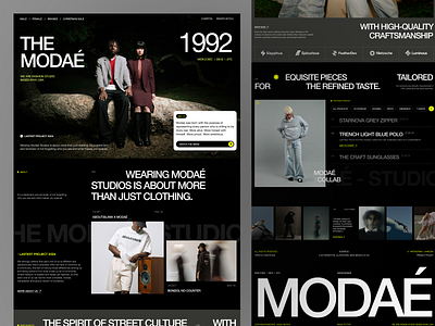 MODAÉ - Fashion Studio Website branding design e commerce ecommerce editorial fashion fashion website graphic design home page homepage landing page layout layout design marketplace ui ui ux user interface web design website website design