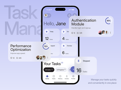 Task Management App app calendar concept daily task design graphic design management mobile mobile app organize project subtasks task task list todo tracker ui user interface ux work list