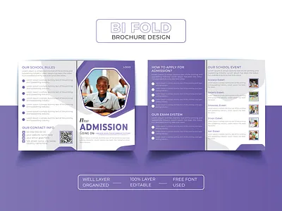 Creative School admission bifold brochure template a4 brochure admission admission brochure bifold bifold brochure brochure brochure design brochure template creative creative brochure kids marketing print school school brochure student template