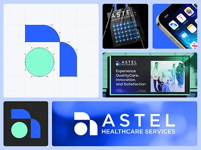 ASTEL Healthcare Services logo design and branding a abstract brand identity branding design brandmark flat logo design health healthcare logo innovative logo logotype medical logo medicine minimal minimalist logo modern logo smart logo tech technology unique logo wellness