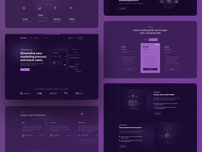 Kalveen SaaS & Software Agency Landingpage (Freebie) app application colorful dark figma footer free download free figma freebie frelance header landing page landingpage saas sass service software ui ui design ux design