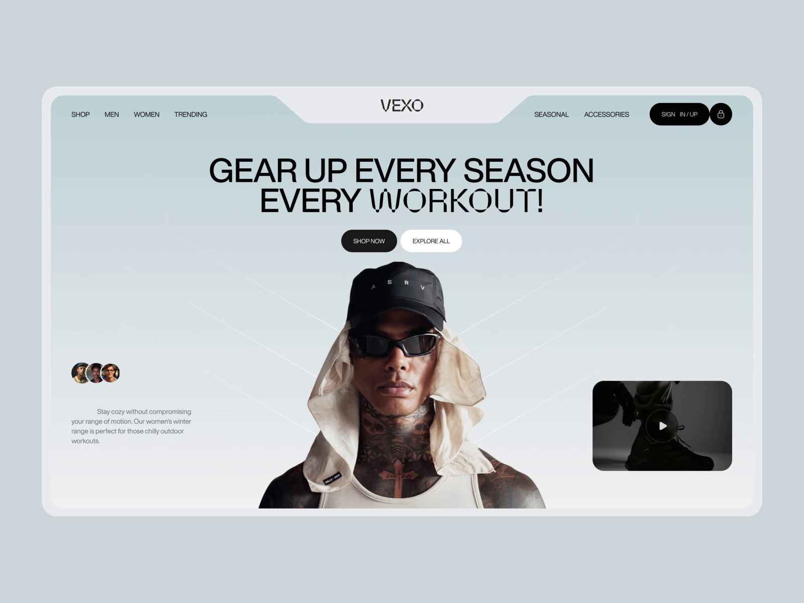 Example of VEXO - Futuristic E-commerce Website