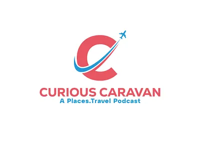 CURIOUS CARAVAN (Travel) LOGO branding journey logo minimal simple travel