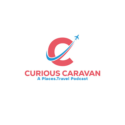 CURIOUS CARAVAN (Travel) LOGO branding journey logo minimal simple travel