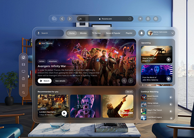 Flixzone - Movie Streaming 🍿 apple design design movie app movie design movie streaming spatial design spatial ui ui ui movie design uiux ux design vision vision pro web design website movie streaming