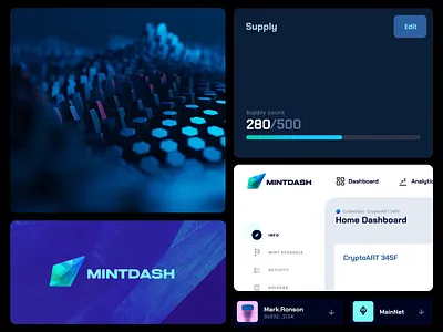 Mintdash branding animation branding digital presence logo nft nft project management no code no code platform rebranding