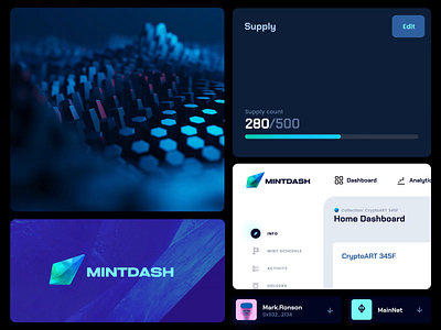 Mintdash branding animation branding digital presence logo nft nft project management no code no code platform rebranding