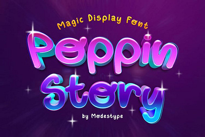 Poppin Story – Magical Display Font branding children design display font font fun funny game gaming kids movie playful poster youtube