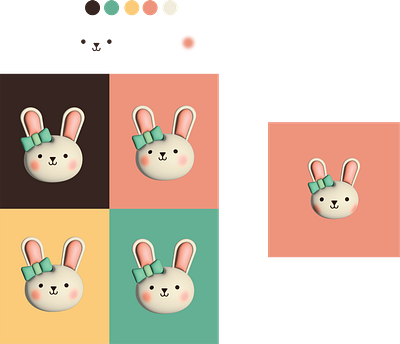 3D Bunny with a Bow 3d character illustration