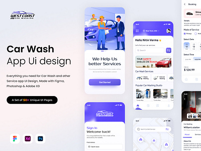 Car Wash App UI app design branding car wash car washing app clean interface creative app design creative designer modern design nitin nitin verma product design product designer ui 2025 ui trends ui trends 2025 user center design ux flow ux guidelines uxdesigner website