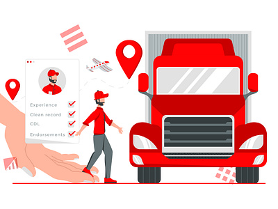 Online truck driver service app app design design driver flat design flat illustration graphic design home page illustration illustrator landing page minimalist modern truck ui ui design web web design website website design