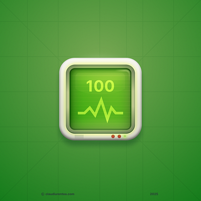 Skeuomorphic Health Monitor Icon app design figma fitness graphic design health healthmonitor icon illustration mobile skeuomorphic ui ux vector web