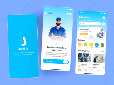 Home Service Mobile App app app ui branding cleaning design home home services mobile mobile app product design service service provider ui uiux ux