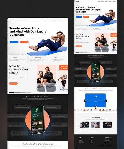 Xtreme e-Fitness Website design figma graphic design illustration image landing page logo typography ui website