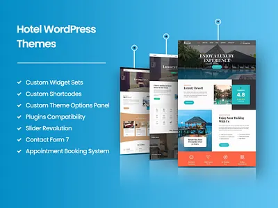 Responsive & Feature-Rich Designs of Hotel WordPress Themes branding design dribbbleinspiration hospitalitywebdesign hotel hotel design hotelthemes theme design ui website builder wordpress design wordpress development wordpress template wordpress theme