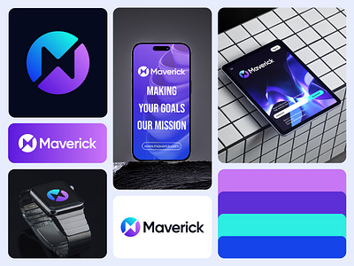 Maverick Logo Design M letter lettermark wordmark monogram 99designs blue brand identity branding creative fiverr gradient lettermark logomark m letter modern monogram n letter purple s letter timeless unique w letter wordmark x letter