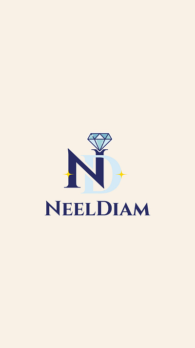 Logo Design for NeelDiam branding business card carvingdezine design diamond diamond jewelry diamond trader graphic design jewelry logo minimal vector