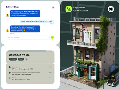 Delivery App UI android app app design app ui chat delivery app delivery service illustration interface ios logistic app mobile app design mobile ui product design shipment tracking delivery tracking details ui elements ui ux