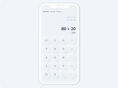 Neumorphic Calculator App app calculator dailyui ui