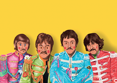 FAB FOUR art beatles colors illustration photoshop posca