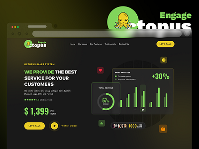 Landing Page for Moving Software Company business crm engagement gamification landing page moving sales system software uiux web design website