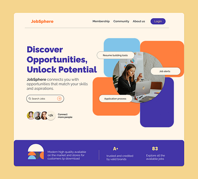 Desktop landing page Design carrerwebsite desktop harmony jobwebsite landingpage trendingcolors ui webdesign