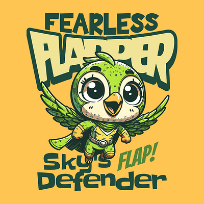 Sky's Defender bird cartoon comic funny kittl pop culture print on demand retro superhero t shirt t shirt design tshirtdesign