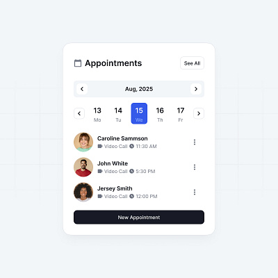 Appointments appointments form ui ux widget