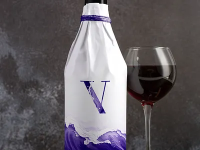 Verse Wine - Branding brand branding clean design drink drinks identity label logo ocean packaging paint paiting sea verse vintage water waves wine