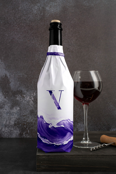 Verse Wine - Branding brand branding clean design drink drinks identity label logo ocean packaging paint paiting sea verse vintage water waves wine