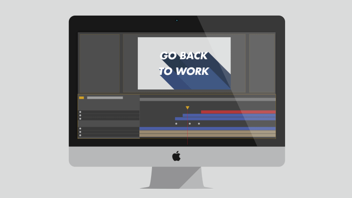 GO BACK TO WORK 2014 adobe after effects animation design flat flat design gif graphic design illustration imac motion motion design motion graphics simple work