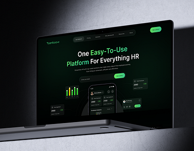 HR Management SaaS Landing Page animation ui