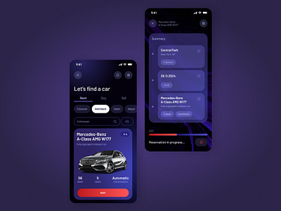 Car Rental Mobile App app car design interface mobile