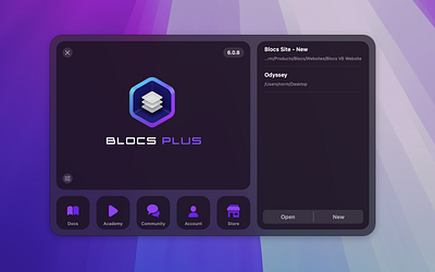 Blocs for Mac Splash Screen app clean gui mac minimal spash screen start screen ui web design website builder